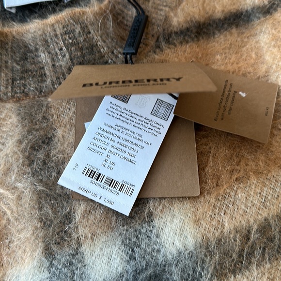 🔥Burberry Naima Check Jacquard Mohair & Silk Blend Sweater – Limited Edition - Picture 13 of 16